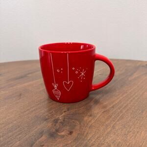 Starbucks Holiday Heart Red Christmas Tree Ornaments 14oz Ceramic Coffee Mug